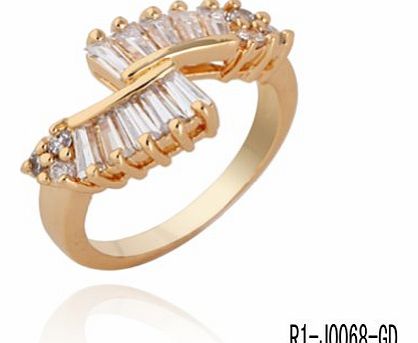 richmondcup New Fashion Beauty Popular Eternity Zircon Gold Plated Ring Size 7 8