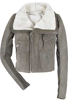 Shearling lining biker jacket