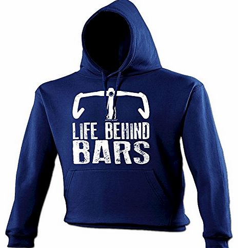 Ride Like The Wind LIFE BEHIND BARS - CYCLING - RIDE LIKE THE WIND (XL - NAVY) NEW PREMIUM HOODIE - slogan funny clothi