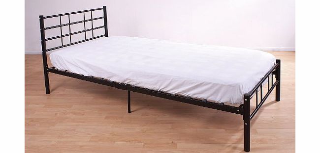 Right Deals UK Morgan Metal Bedstead 3ft Single Black Powder Coated Frame