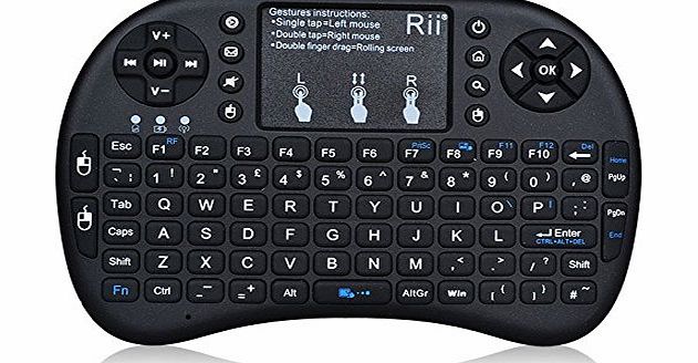 Mini i8+ 2.4G Wireless Keyboard with Touchpad QWERTY For PC HTPC Pad Google Andriod TV Box Updated Version, UK Layout w/ ``�`` Sign