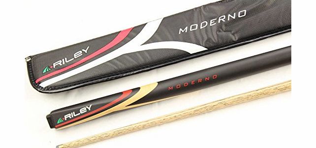 Riley BLACK MODERNO 2 Piece Ash Pool Snooker Cue amp; Case - RMOD-12