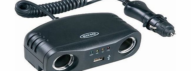 Ring Automotive RMS7 Twin 12V Multi-Socket with USB Port