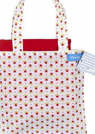 Retro picnic blanket/rug ``Red Tulip`` with matching storage bag by German Label ``Ringelsuse`` 100% Cotton