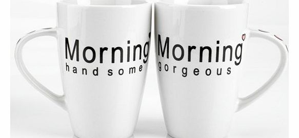 Rink Drink Morning Gorgeous / Handsome Coffee Mug Set - Gift Boxed - 410ml (14.4oz)