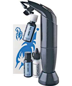 Rio Air Brush Temporary Tattoo Artist Kit - Black