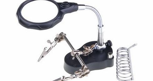 RioRand Helping Hand LED Light w/ Soldering Stand Holder Magnifier Magnifying Tool Kit