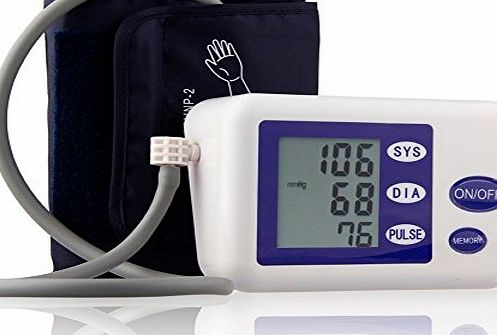 RioRand LCD Digital Arm Blood Pressure Upper Automatic Monitor Heart Beat Meter Gauge