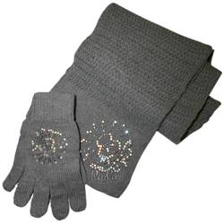 rip curl Ladies Chope Scarf/Gloves - Grey Heather