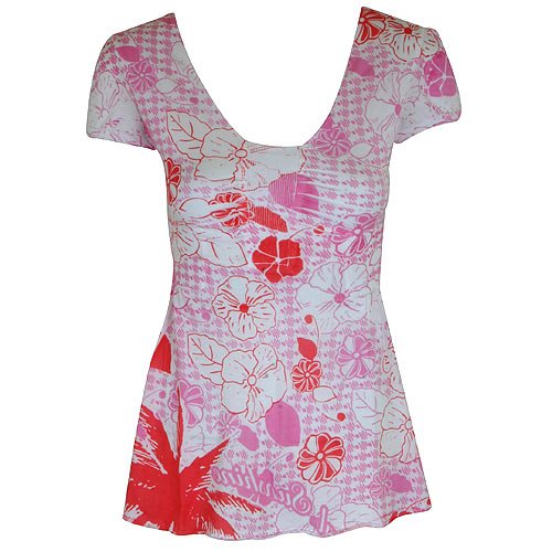 Ladies Rip Curl Feria Ss Tee 3899-calypso Coral