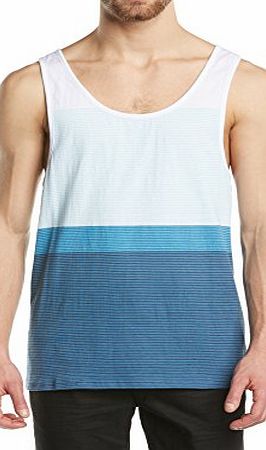 Rip Curl Men Essential Stripes Tank Striped Sleeveless Vest, Pool Blue, Large