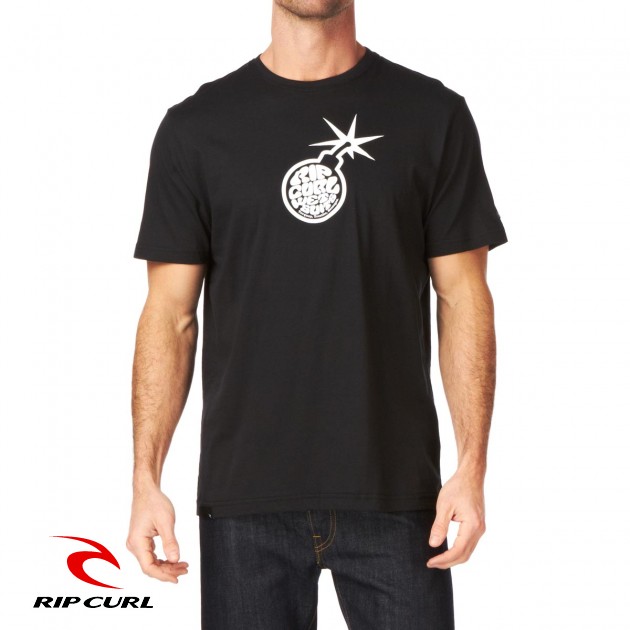 Rip Curl Mens Rip Curl Bomb SS T-Shirt - Black