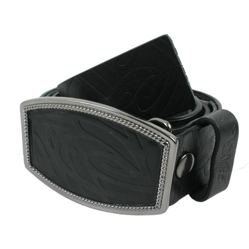 Rip Curl Mens Rip Curl Embossed Leather Belt D90 Black