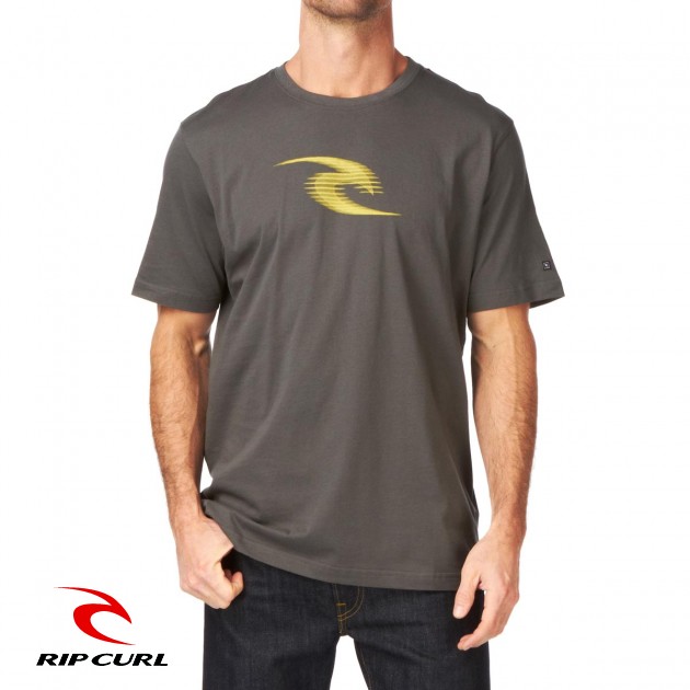 Rip Curl Mens Rip Curl Icon Sonar T-Shirt - Charcoal Grey