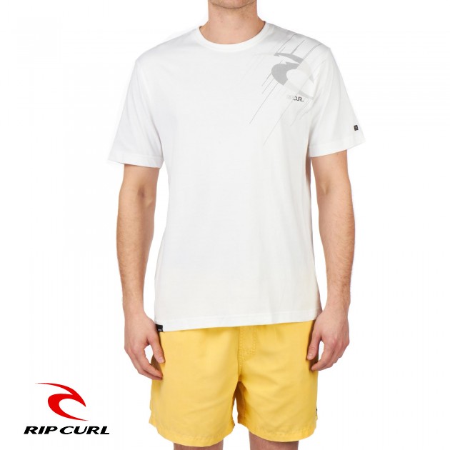 Mens Rip Curl Off Placement T-Shirt - White