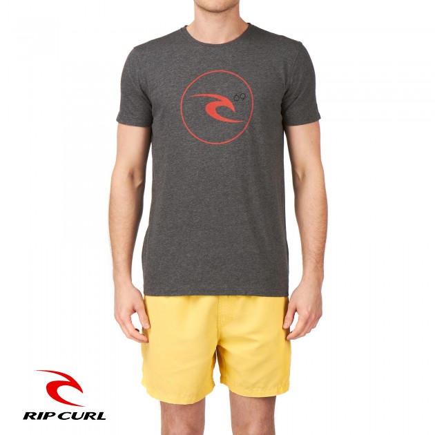 Rip Curl Mens Rip Curl Remix Icon T-Shirt - Charcoal