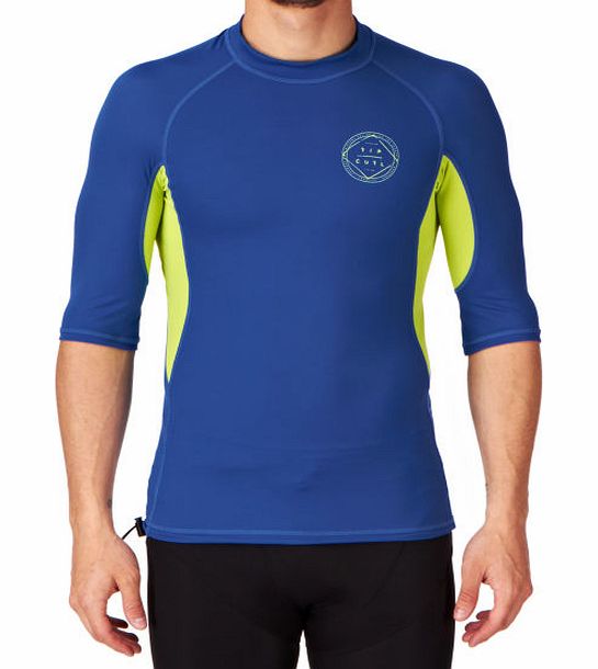 Rip Curl Mens Rip Curl Retro Short Sleeve Rash Vest - Blue