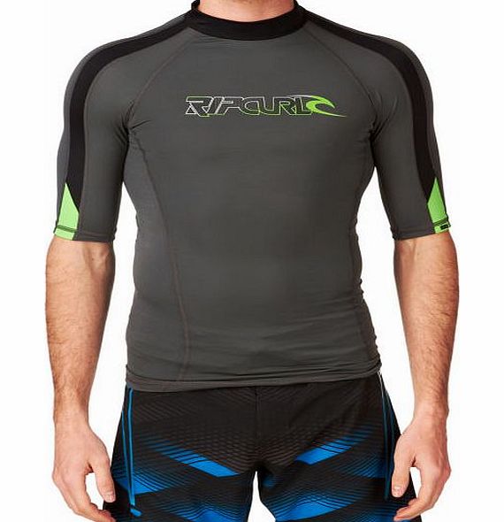 Rip Curl Mens Rip Curl Stripe Short Sleeve Rash Vest -