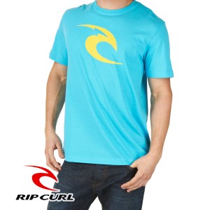 Rip Curl T-Shirts - Rip Curl Icon T-Shirt - Blue