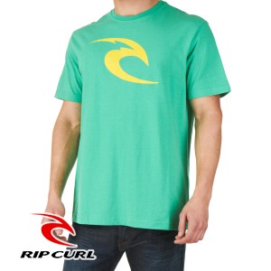 Rip Curl T-Shirts - Rip Curl Icon T-Shirt - Green