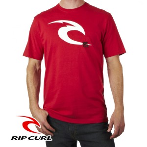 Rip Curl T-Shirts - Rip Curl Icon T-Shirt - Red