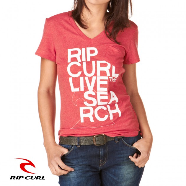 Womens Rip Curl Iona T-Shirt - Red Heather