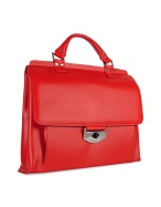 Ripani Women` Red Genuine Italian Leather Large Briefcase