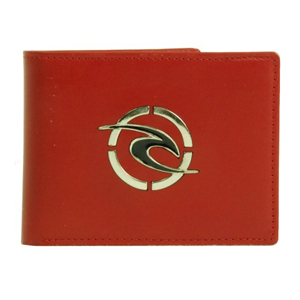 Ripcurl Mens All Day Bullet Leather Wallet. Red