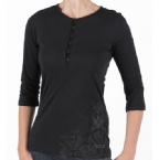Ripcurl Womens Nomad 3/4 Sleeve T-Shirt Solid Black