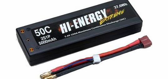 Ripmax Hi-Energy Extreme 2S 5000mAh 50C Car Li-Po Rect Case Battery Stick Pack