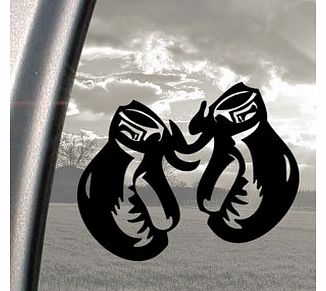 BOXING GLOVES Black Decal Car Truck Bumper Window Sticker