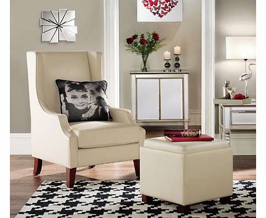 Cream Faux Leather Chair