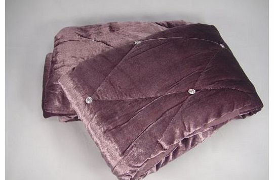 Riva Home Diamante Sateen Velvet Bed Runner, Heather, 70 x 220 Cm