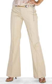 grainy denim trousers