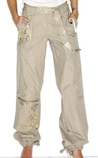 sequin embroidered combats