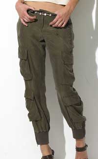 silk zipped combats (khaki)