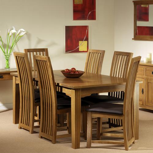 02. Riverwell Oak Dining Set (5`Table 6 Chairs)