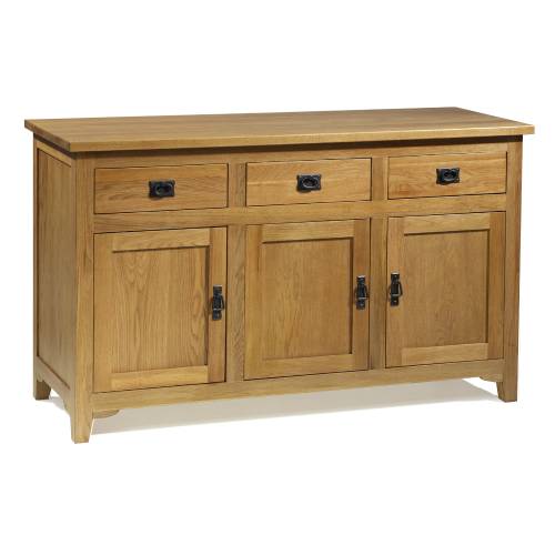 Riverwell Fine Oak Range Riverwell Oak Sideboard (Black Handles)