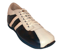 Two tone leather trainer