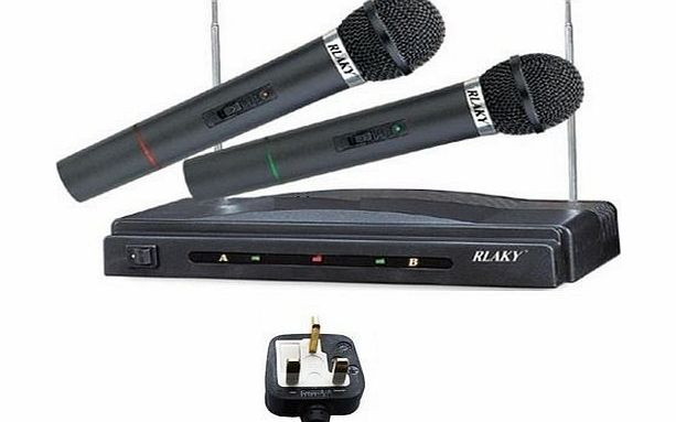 RLAKY ST-306F Twin Wireless Cordless DJ Karaoke Mic Public Address PA Microphone - See Picture for Compatibility