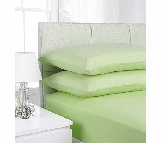 RM Non Iron Percale Polycotton Double Bed Fitted Sheet Mint Green