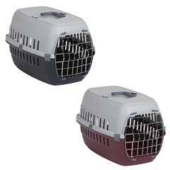 Roadrunner Grey Plastic Wire Door Carrier for Cats and Small Dogs by Roadrunner