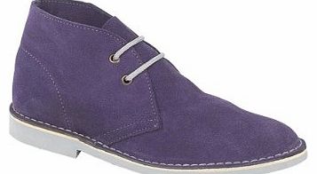 Ladies Retro Mod Sharper Toe Real Suede Desert Boots (Purple, 5)