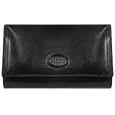 Black Sleek Leather Flap Wallet
