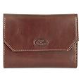 Brown Compact Leather Flap Wallet