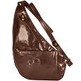 Robe di Firenze Brown Flat Sling Leather Backpack