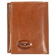 Brown Leather Men` Trifold Wallet