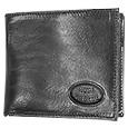 Robe di Firenze Compact Black Leather Billfold Wallet