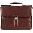 Robe di Firenze Dark Brown Double Gusset Leather Briefcase