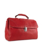 Robe di Firenze Red Medium Genuine Italian Leather Doctor Bag